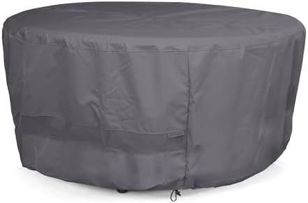 Covermates Elite Round Dining Table Cover, 48D x 25H Charcoal by Covermates