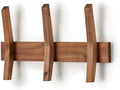 16-Inch Mid Century Coat Rack with 3 Wooden Hooks, Farmhouse Style Hookrail for Bedroom, Living Room, Hallway, and More, Solid Wood, 9.5" H x 16" W x 2.25" D, Walnut by Drakestone+Designs