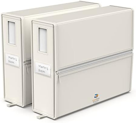LINENMATE The Original Linen Storage Container, 2-Pack (Queen/King Size, Ivory) by LinenMate