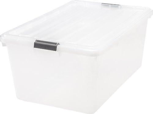 IRIS USA 68 Qt Stackable Storage Bins with Lids, Clear by IRISUSA