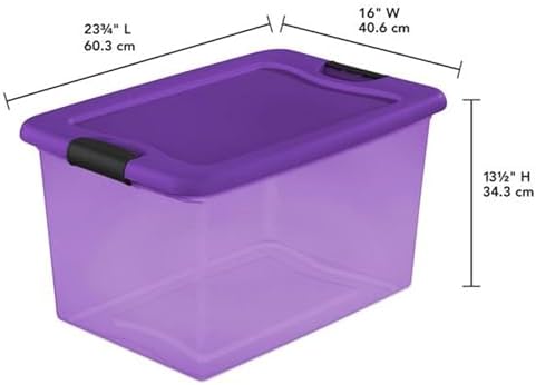 Sterilite Latching Storage Box, Stackable Bin, 64 Quart, 6-Pack - Image 2