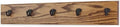 Oak Wall Mounted Coat Rack with Aged Bronze Singular Style Hooks 4.5" Ultra Wide (Chestnut, 25.5" x 4.5" with 5 Hooks) by PEG+AND+RAIL