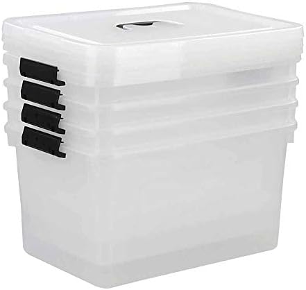 17.5 L Clear Latch Bin with Handle and Lid, Set of 4 - Image 3