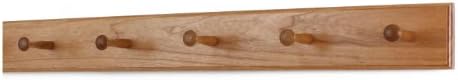 Solid Cherry Shaker Peg Racks (Cherry, 29" x 3.5" with 5 pegs) by PEG+AND+RAIL