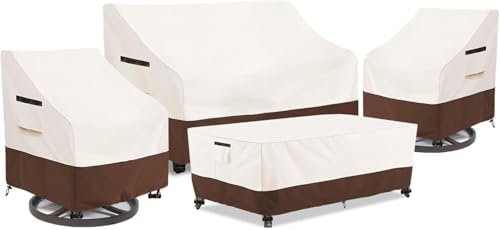 Waterproof Outdoor Patio Furniture Covers 4 Piece Set,XL-Large,Beige by Unknown