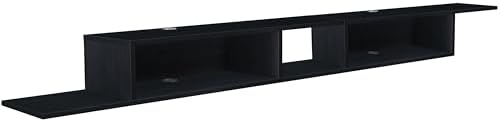 Atelier Mobili Floating TV Stand for Up to 65 Inch TVs – Wall Mounted Floating Shelf for Under TV, Entryway Organizer & Bedroom Vanity – Multi-Purpose Storage & Display Console (Black, 100INCH) - Image 4