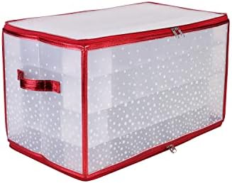 Simplify Organizer Container, Holds Total of 448 Amongst 4 Bags, 2.5” Slots, Durable, See Through for Easy Viewing ornament storage, 112 Count-4PK, Red (AZ-710011-4PK) - Image 5