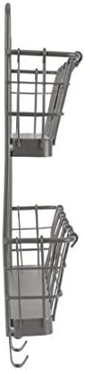 Spectrum Mail and Key Organizer for Wall, Vintage 2-Tier Mail Holder for Wall with 5 Key Hooks, Farmhouse Entryway Key and Mail Holder, Hanging Mail Organizer Rack for Letters Bills, Industrial Gray - Image 6
