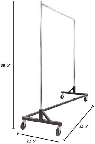 Econoco Commercial Rolling Z-Rack with Zippered Protective Garment Cover - Image 7