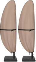 ULTCOVER Patio Parasol 600D Waterproof Outdoor Offset Banana Style Umbrella Cover - Fits Cantilever Offset Umbrella 12-14 Feet (Pack of 2) by ULTCOVER