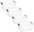 Superio 21 Quart Clear Plastic Storage Boxes with Lids, Stackable Organizer Containers, BPA-Free Storage Bins for Home, Office, School & Dorm, 4 Pack by Superio