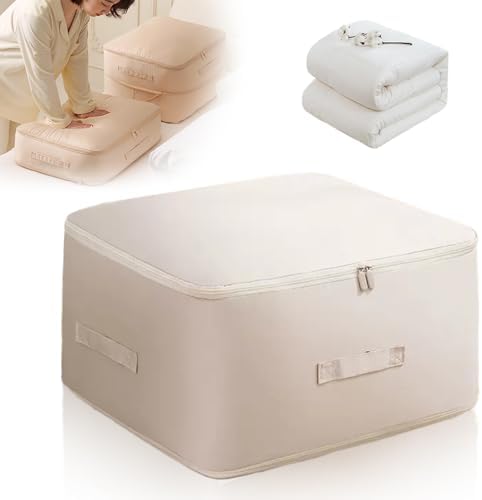 Ultra Space Saving Self Compression Organizer, Space Saver Bags Blanket Compression Bag Storage, Self Compression Moving Organizer Bags for Comforters,Clothes, Blankets (Beige, X-Large) by GLOCALL