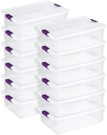 Sterilite ClearView Latch Boxes, Storage Bins with Lids, 32 Quart, 12-Pack by Sterilite