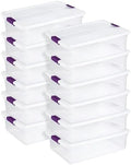 Sterilite ClearView Latch Boxes, Storage Bins with Lids, 32 Quart, 12-Pack by Sterilite