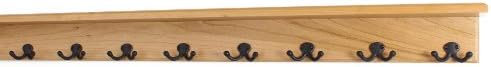 PegandRail Solid Cherry Shelf Coat Rack with Aged Bronze Double Style Hooks - Made in The USA (Natural, 42" with 8 Hooks) by PEG+AND+RAIL