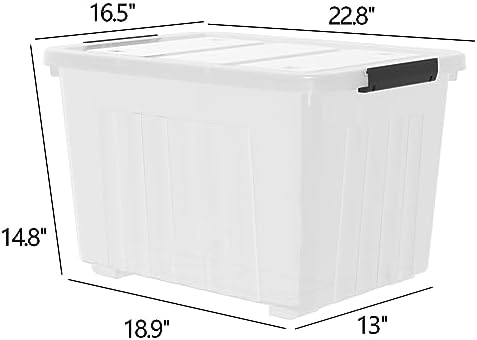 70 Quart Plastic Storage Bins with Wheels, Clear Large Plastic Boxes with Lids, 4 Packs - Image 2