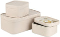 HofferRuffer Faux Leather Decorative Storage Boxes, Dust proof Storage Shelf Baskets with Lids Trays, Storage Bins Memory Box Organizer for Home, Office, Jewelry & More, Set of 3 (CreamWhite) by HofferRuffer