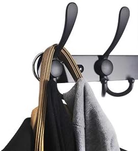 WEBI Coat Rack Wall Mount Long, 8 Tri Hooks for Hanging, 30 Inch Hook Rail, Hanger for Clothes, Jackets, Hats, Black, 2 Packs - Image 4