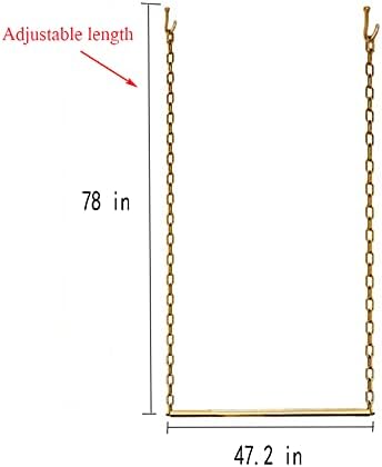 2 Pcs Height Adjustable Metal Chain Clothing Hanging Racks,Creative Commercial Wedding Dress Display Shelf,Retail Store Garment Rack,Ceiling Mount Clothes Storage Rod (Gold, 47.2" L) - Image 2