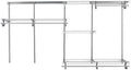 ClosetMaid ShelfTrack Wire Closet Organizer System, Adjustable from 5 to 8 Ft., With Shelves, Clothes Rods, Hardware, Durable Steel, Satin Chrome by Unknown