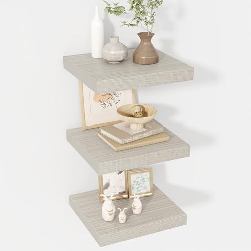 Acovy 12 Inch Floating Shelves, 12" Deep Floating Shelf Wall Mounted, 12" Wall Shelves, Rustic Deep Bookshelf, Extra Deeper Display Shelves & Storage Shelves for Bedroom, Living Room, Set of 3 by Acovy