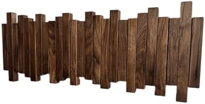 Natural Wood Wall Mounted Piano Coat Rack| Coat Rack Wall Mount| Flip Down Wall Hook Rack 5 Hooks| Entryway Wall Storage with Hooks,Made of Black Walnut.Wall Art - Image 3