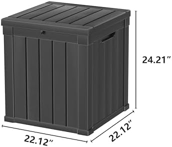 LAUSAINT HOME 50 Gallon Resin Deck Box, Package Delivery Box with Lockable Lid, Waterproof Outdoor Storage Box For Garden Tools, Patio Cushions(50 Gallon,Black) - Image 2
