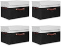 ANMINY Fabric Storage Box Bins with Lids, Black White, 15"x10"x10", 4 Pack by ANMINY