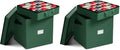 ZOBER Christmas Ornament Storage Box - Stores 64 Ornaments - Non-Woven, Tear- Proof Christmas Ornament Storage Containers - 3 Inch Cube Compartments - Green (Pack of 2) by ZOBER