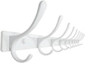 SKOLOO Wall Mounted Coat Rack - 10 Hooks, Heavy Duty, Stainless Steel, Metal Wall Hangers, Sturdy Coat Hooks for Hanging Coats, Jacket, Clothes, Hat, White by SKOLOO