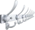 Dseap Coat Rack Wall Mount 37 Inch, Heavy Duty 12-Gauge Base vs Flimsy 1mm, Double-Thick Solid Anti-Snap Hooks, 16” Stud-Mount, Stainless Steel 10-Hook Hanger for Closet Entryway, Silver by Dseap