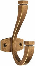 CHIVS （5 Pack Coat and Hat Wall Hooks Double Hooks for Hanging ，Antique Brass Towel Hooks，Wall Mount ，Hanger Backpack, Purse, Bag, Towel Organization Decorative Wall Hooks by CHIVS