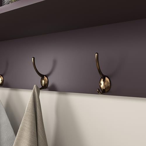 Wall Mounted Coat Rack Shelf,4 Dual Hooks,3 Cubbies,Espresso - Image 4