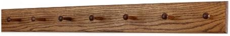 Solid Oak Xtra-Wide Shaker Peg Rack -Made in The USA - Chestnut Stain 41 x 4.5 Inch Xtra Wide with 7 Pegs - Image 2