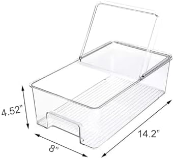 SANNO Freezer Containers Food Storage Containers Fridge Containers Plastic Organization Storage Bin for Fridge, Freezer, Pantry, Kitchen- Organizer for Fruit, Yogurt, Snacks, Pasta, set of 2 - Image 5