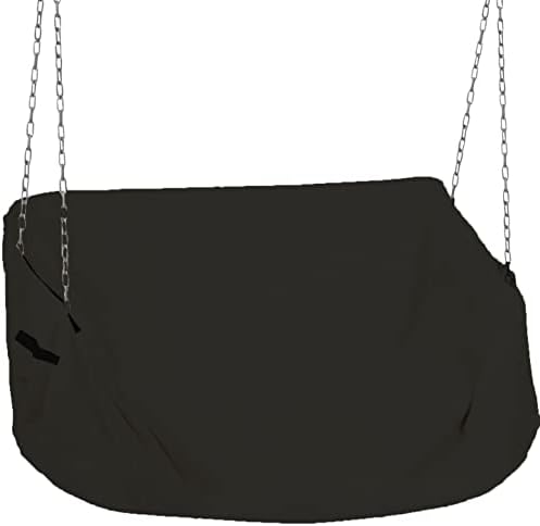 Porch Swing Cover 61Inch Waterproof 600D Oxford Hanging Outdoor Swing Cover Garden Hammock Patio Furniture Covers (Black, 61x28x(35-28) Inch) by YHINGG