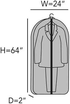 Covermates Deluxe Garment Bag Set for Closet Storage & Travel – Heavy Duty Hanging Suit & Dress Bags with ID Window, Accessory Pockets & Carrying Handles – Premium Wardrobe Protection, Grey - Image 2