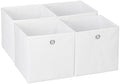 Relaxdays HLP Storage Box, Set of 4 Storage Cube, 30 x 30 x 30 cm, Folding Storage Box, Fabric, White by Relaxdays