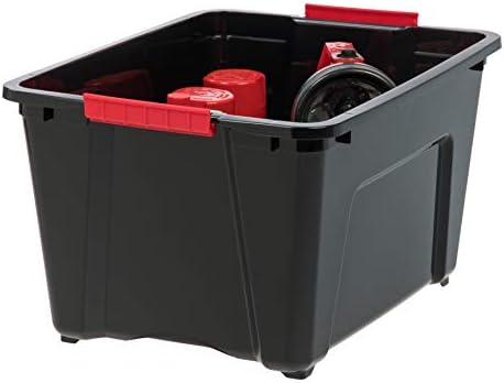 IRIS USA 4-Pack 32 Quart Storage Bins with Lids, Black - Image 5