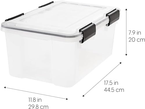 IRIS USA 6-Pack 19 Qt Storage Bins with Gasket Lids, Clear/Black - Image 2