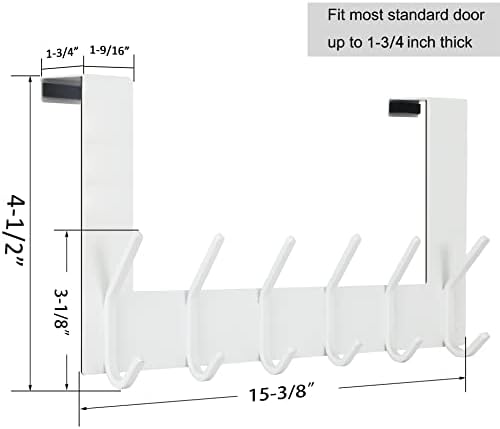 WEBI Over The Door Hook White,Over The Door Towel Rack,Door Hanger,Door Coat Towel Hanger,Door Coat Rack for Hanging Clothes,Jacket,Back of Bathroom,2 Packs - Image 2