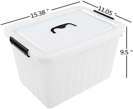 4-Pack 25 Quart Storage Boxes, Plastic Storage Latch Bin - Image 2