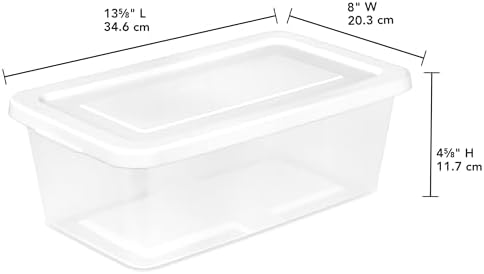 Sterilite Storage Boxes, Stackable Clear Plastic Bins, 6 Quart, 24-Pack - Image 2