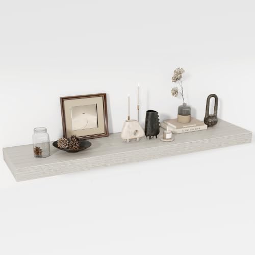 Acovy 48 Inch Floating Shelves, 12" Deep Floating Shelf Wall Mounted, 48" Wall Shelves, Rustic Deep Bookshelf, Extra Deeper & Thicker Display Shelves for Bedroom, Living Room, Set of 1 by Acovy