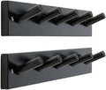 SKOLOO Coat Rack Wall Mount 17 inch, 5 Hooks, Bamboo, Shaker Style, Black by SKOLOO
