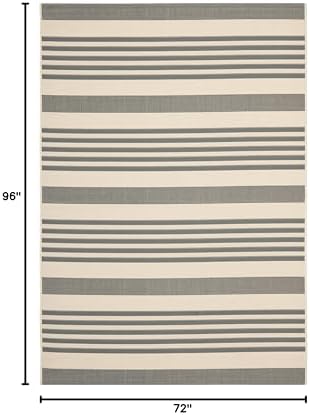 SAFAVIEH Courtyard Outdoor Area Rug 6x8, Grey & Bone CY6062-236 - Image 2