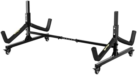 Bonnlo Kayak Stand Freestanding Storage Rack for Kayak Canoe Boat Paddle Board SUP Surfboard for Indoor Outdoor Garage, Shed, Dock with Lockable Wheels Wide Adjustable by Bonnlo