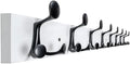 WEBI Coat Rack Wall Mount,43" Solid Wood Coat Hooks Wall Mounted Coat Hanger,16" Hole to Hole,Heavy Duty Hook Rack Rail,8 Triple Hooks for Hanging Coats,Jacket,Clothes,Hat,Backpack,White by WEBI