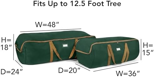 Covermates Keepsakes Garland Duffle Bag - Durable Polyester, Reinforced Handles, Fits up to 25 Foot Garland Depending on Thickness - Holiday Storage, Green - Image 3