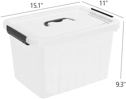 4-pack 20 L Plastic Latching Boxes Totes, Clear Storage Bins with Lids/handles - Image 3